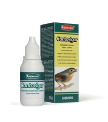 Padovan Cantovigor liquid bird supplement in a bottle designed for enhancing bird song