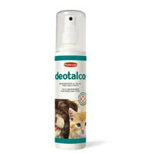 Padovan Deotalco deodorizing pet spray bottle, white with green label, pump nozzle