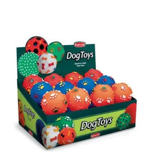 Padovan dog ball with paw prints in assorted colors for fun and interactive playtime