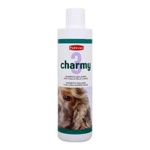 Padovan Charmy 3 dog shampoo bottle, 250 mL, front label with pet image