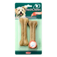FreshChews dog chew package with two bone-shaped treats