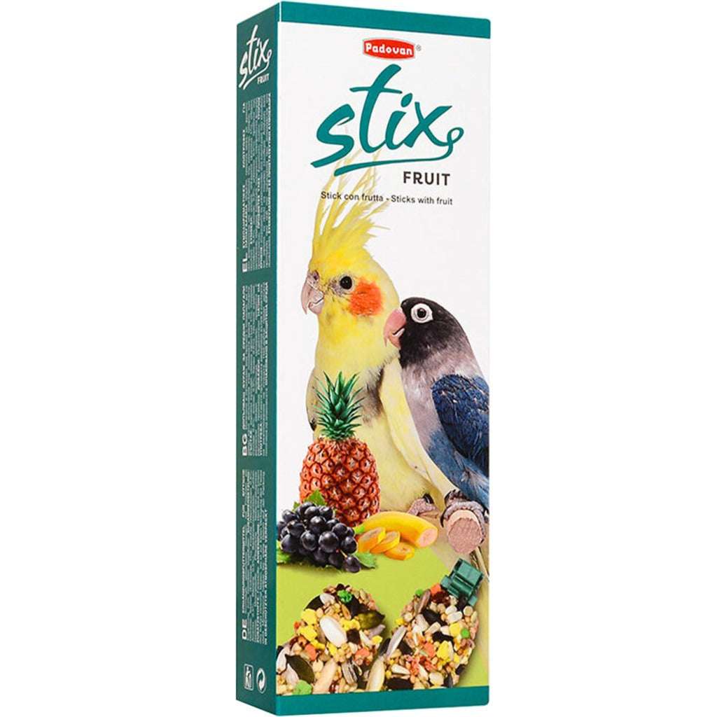 Padovan Stix Fruit Bird Treats for Cockatiels with Mixed Fruits and Seeds for Healthy Snacking