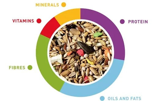 Padovan GrandMix Cardellini bird food featuring a mix of seeds rich in vitamins, minerals, and protein