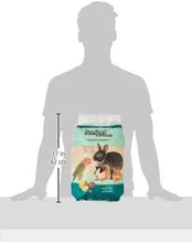 Scented pet litter bag size shown with human silhouette and height marks