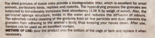 Scented pet litter bag with instructions text in a block paragraph