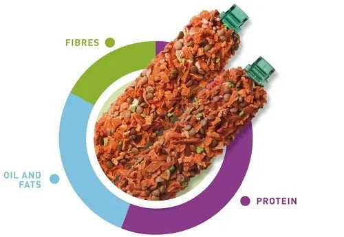 Padovan Stix Flakes for rabbits with rich nutrients including protein, fiber, and healthy fats