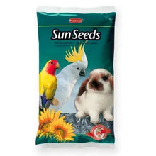 Padovan SunSeeds seed bag with colorful animal and sunflower graphics