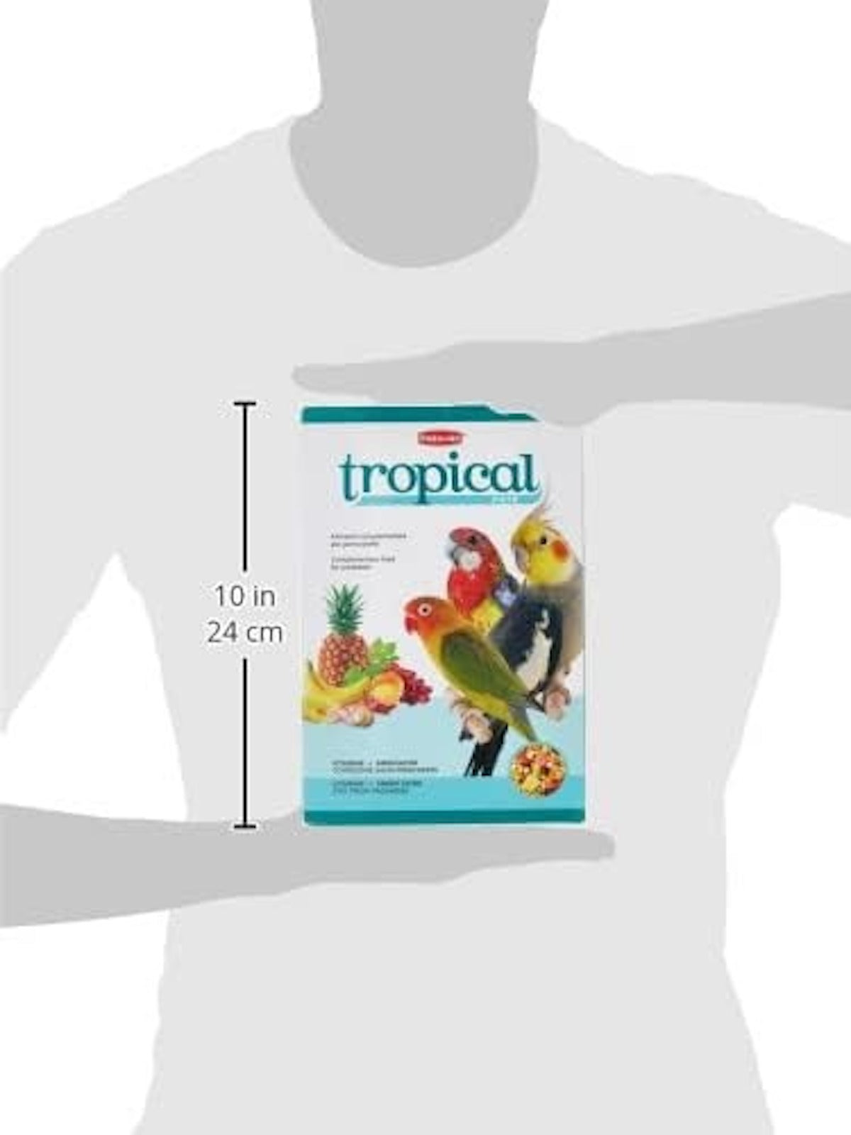 Padovan Tropical Patee bird food packaged for exotic pet birds rich in fruits and nutrients