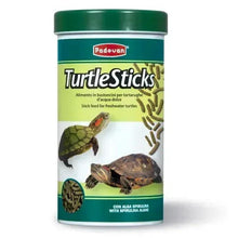 Padovan TurtleSticks turtle food container with green and yellow label