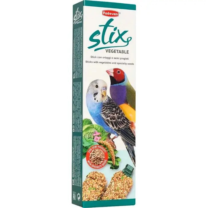 Padovan Stix Vegetable Bird Treats for Budgies with Vegetables and Specialty Seeds