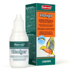 Padovan Vitavigor bird vitamin supplement in a liquid form with a dropper for optimal health
