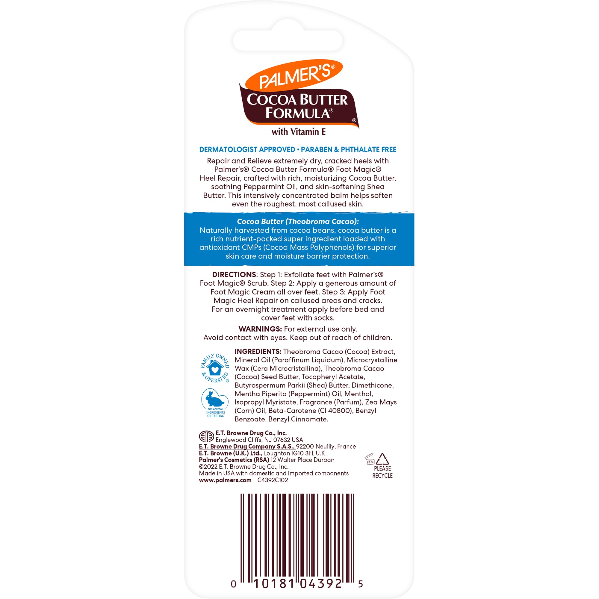 Palmer's cocoa butter formula heel repair stick for dry cracked feet with vitamin E and natural ingredients
