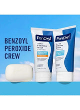 PanOxyl acne creamy wash tubes with white bar soap