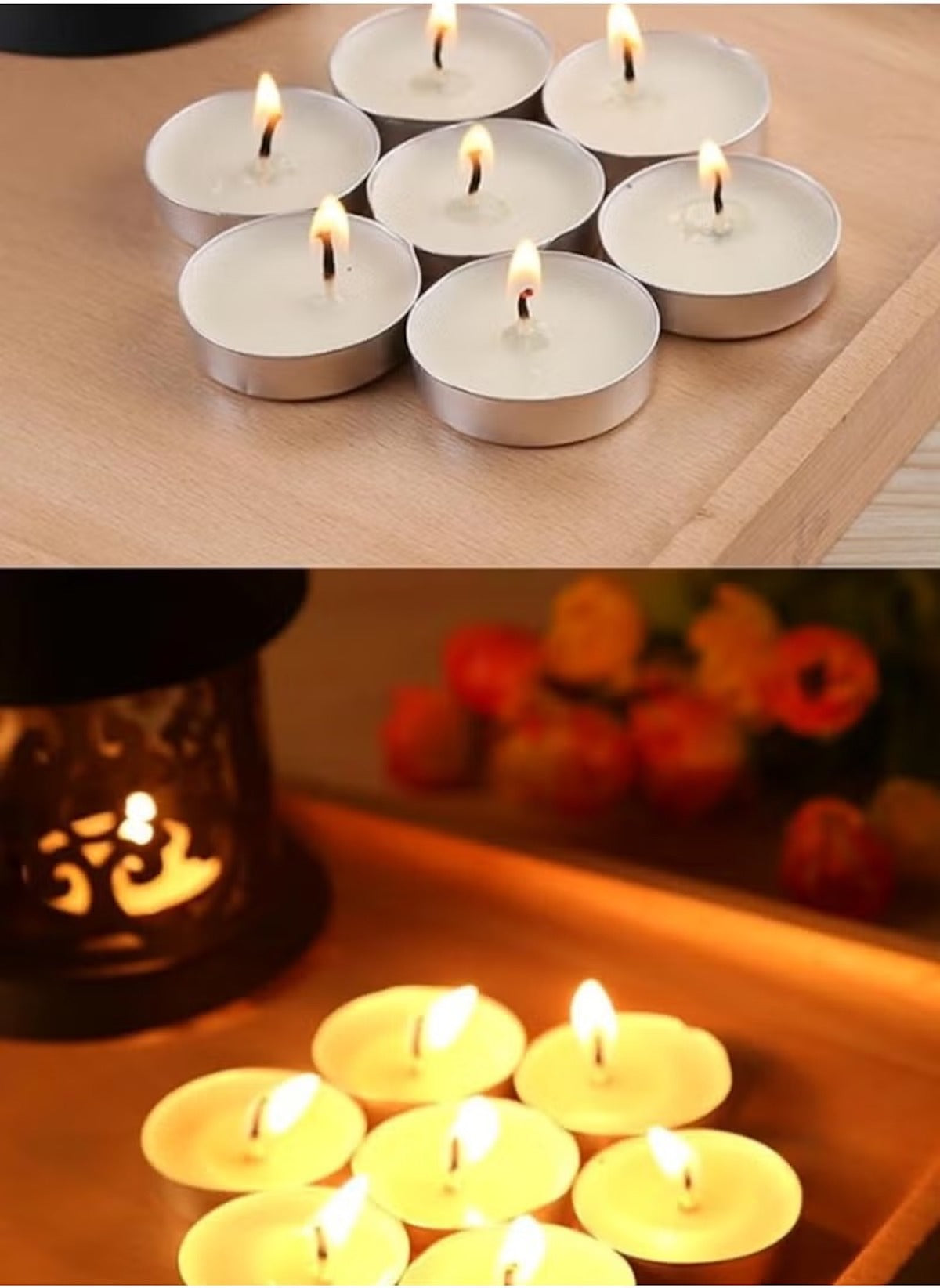 Huitich flameless party and religious tealight candles with realistic flickering flames for decoration