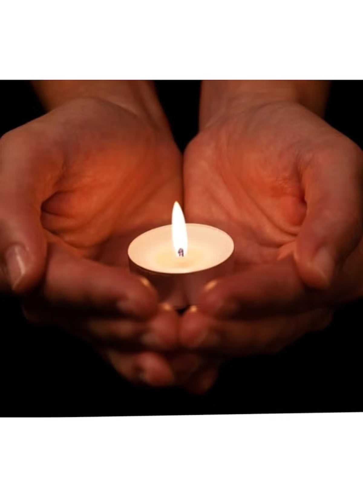 Huitich flameless candles held in hands glowing softly for party and religious tealight candles use