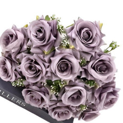 Huitich party artificial flower arrangements featuring elegant lavender rose bouquet with green foliage