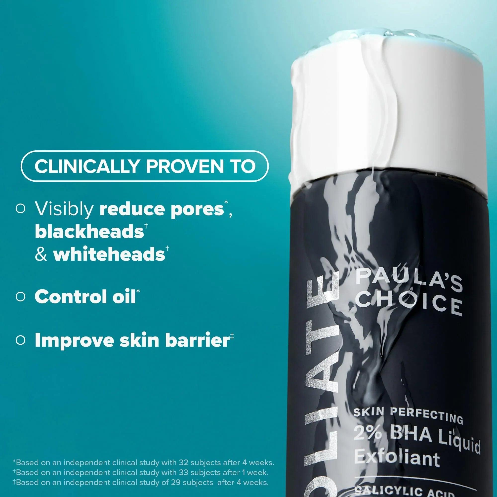 PAULA'S CHOICE BHA exfoliant bottle, 2% BHA liquid for blackheads and whiteheads