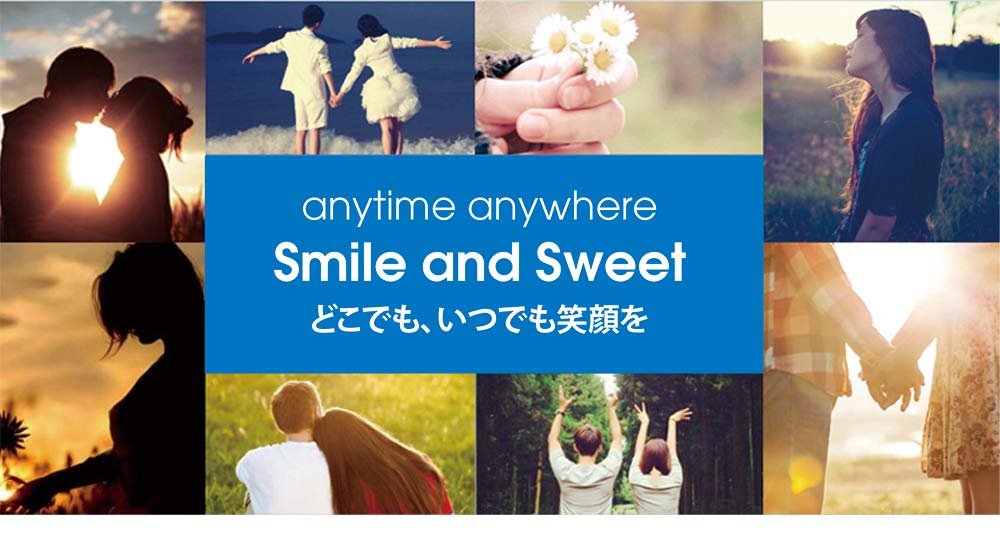 Pearlie White breath spray Spear Mint promotional banner showing smiling couples and friends outdoors