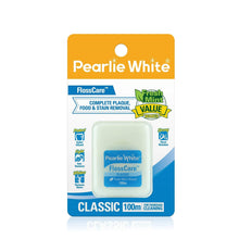 Mint waxed dental floss package, Pearlie White FlossCare Classic, 100m.