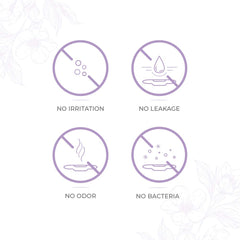 PECTIV ultra thin night sanitary pads features icons indicating no irritation no leakage no odor no bacteria