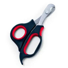 Padovan small pet nail clipper with red finger loops and metal cutting blade