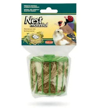 Green nest material strands in clear plastic package