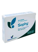 Sophy berberine phytosome 550 mg tablet box, 30 tablets, gluten- and lactose-free (side)