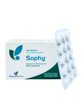 Sophy berberine phytosome 550 mg tablet box with blister pack, 30 tablets, gluten & lactose-free