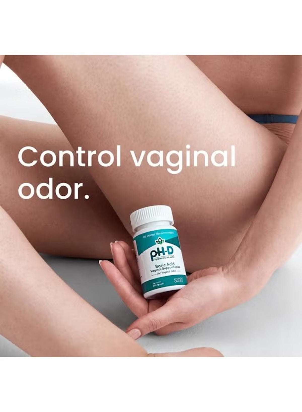 pH-D Feminine Health Support boric acid vaginal suppositories for controlling vaginal odor