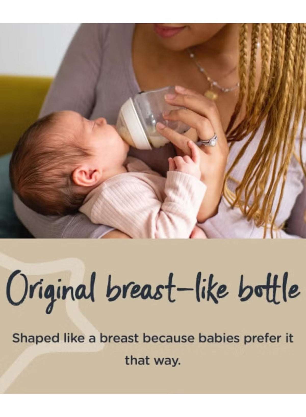 Philips Avent Natural baby bottle teat UAE with a breast-like shape for easier feeding