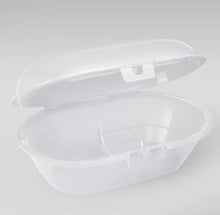 Clear pacifier storage case with snap latch