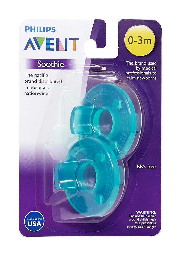Philips Avent Soothie pacifier 0-3 months two teal pacifiers in AVENT packaging BPA free for newborns