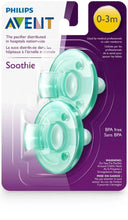 Soothie pacifier blister pack for 0–3 months with BPA-free seal