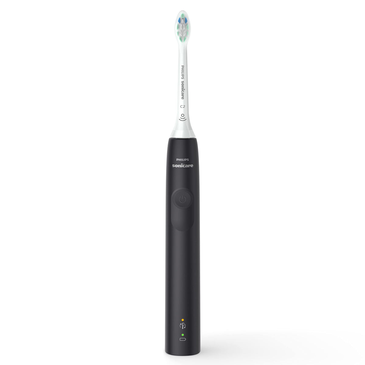 Philips Sonicare 4100 electric toothbrush UAE black handle with brush head on white background