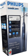 Philips Sonicare 4300 electric toothbrush UAE boxed dark blue ProtectiveClean with brush head and features panel