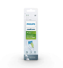 Blister pack for replacement brush heads, showing two heads with blue and green bristles