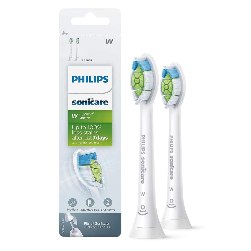 Philips Sonicare Diamond Clean replacement brush heads two pack W Optimal White standard size for stain removal