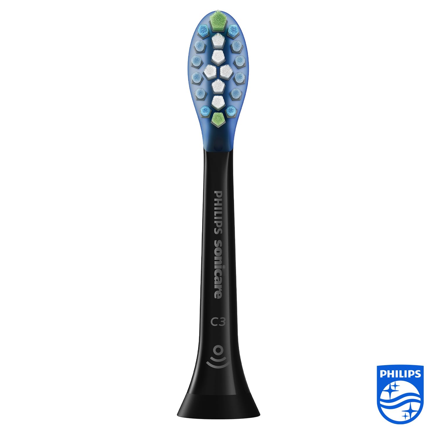 Philips Sonicare toothbrush heads 4 pack C3 plaque control replacement brush head shown single on white background
