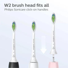 W2 brush head set with two heads and one click-on handle