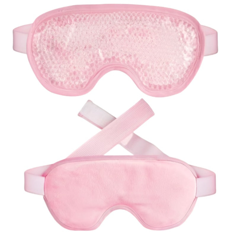 Huitich pink cooling gel sleep mask with textured gel front and soft fabric back for comfortable wear