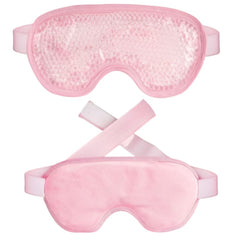 Huitich pink cooling gel sleep mask with textured gel front and soft fabric back for comfortable wear