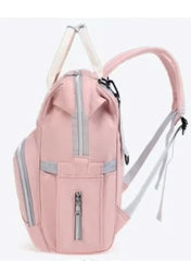 Huitich pink diaper backpack for moms with multiple pockets and adjustable straps