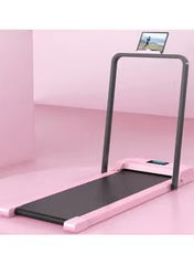 Huitich pink foldable under desk treadmill with black walking belt and digital display