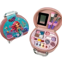Huitich pink makeup kit for girls with mermaid case and included brushes mirror and cosmetics