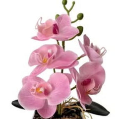 Huitich pink orchid centerpiece for home with realistic artificial flowers in soft pink hues