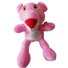 Pink panther plush stuffed doll with red nose and yellow eyes