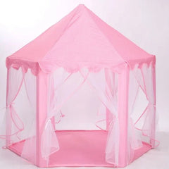 Huitich pink princess tent for girls with hexagonal shape and sheer curtains for indoor play