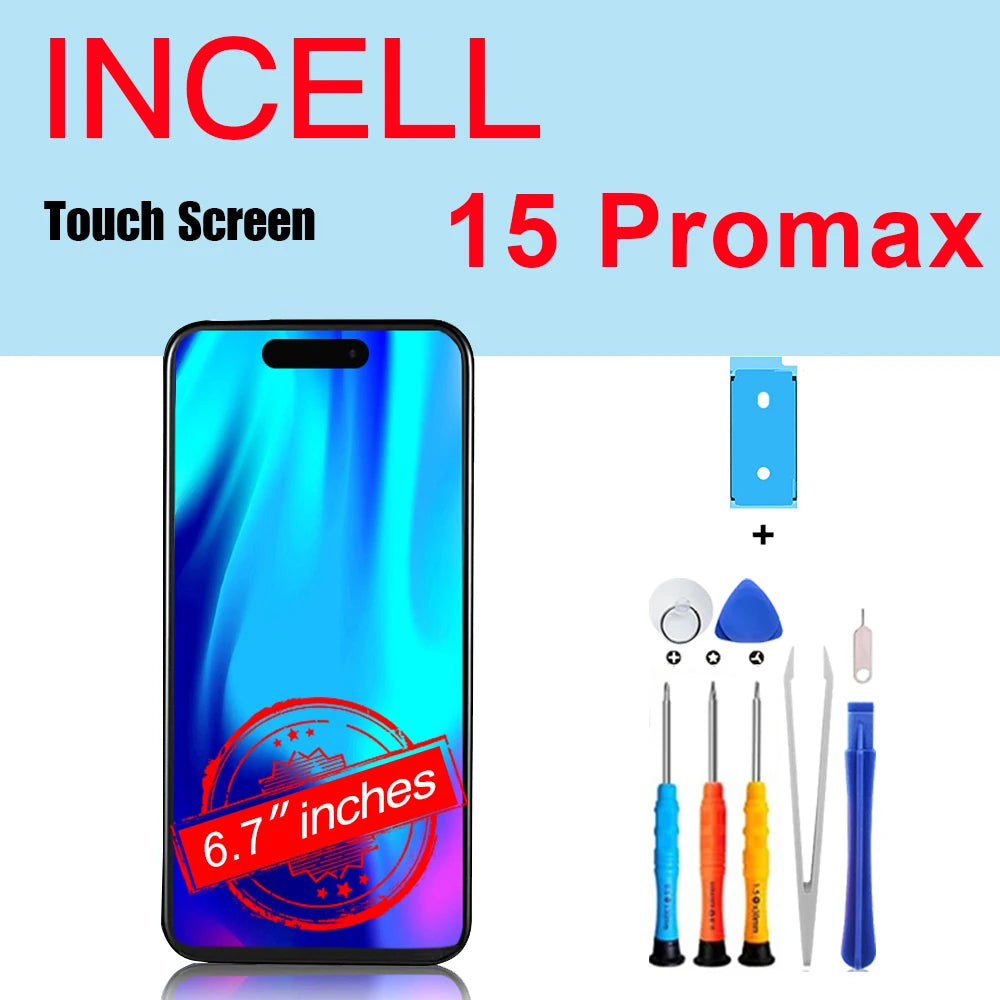 Mumzar iPhone 14 Pro replacement screen 6.7 inch display with repair tools adhesive strip for 15 Pro Max