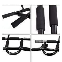 Steel Pipe Push Up Bars Set with Comfort Sponge Grips Black