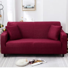 Red Double Seat Elastic Sofa Cover